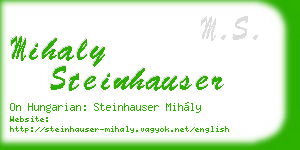 mihaly steinhauser business card